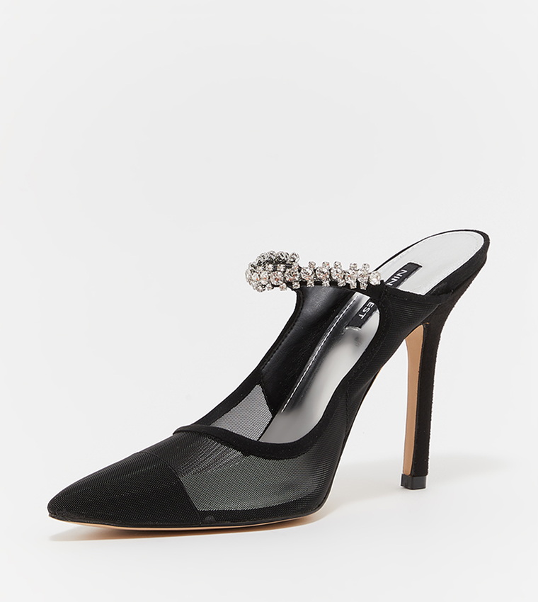FORTUNE2 Embellished Pointed Toe Pumps