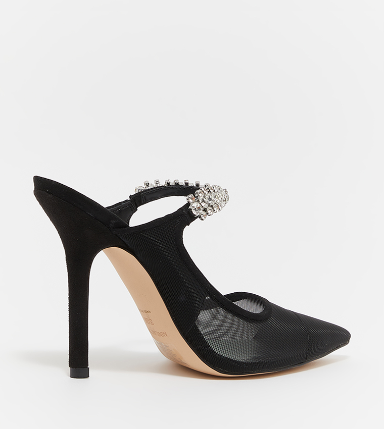 FORTUNE2 Embellished Pointed Toe Pumps