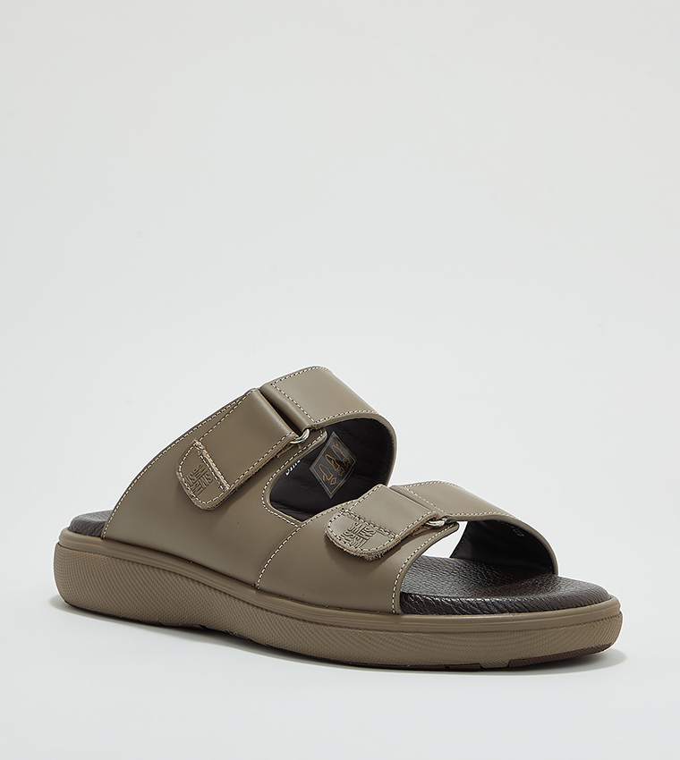 Open Toe Velcro Closure Casual Sandals