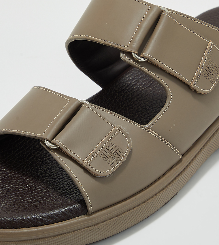 Open Toe Velcro Closure Casual Sandals