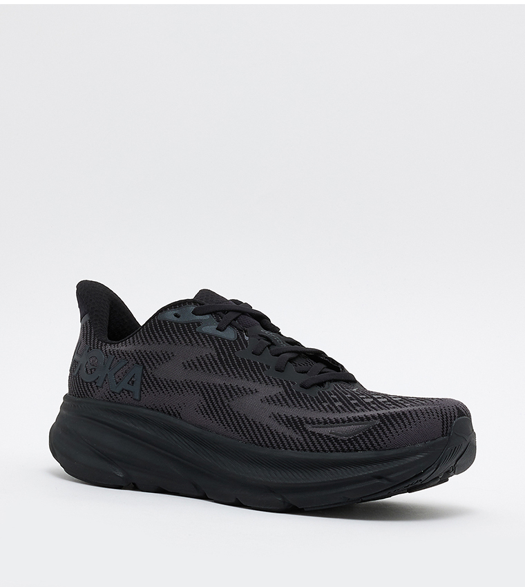 Buy Hoka Clifton 9 Lace Up Running Shoes In Black | 6thStreet Saudi Arabia