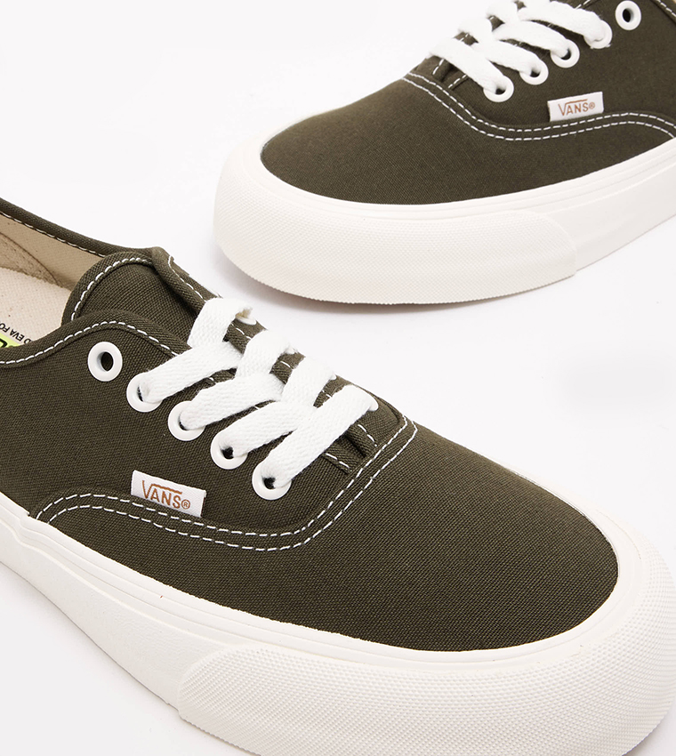 Green lace up vans best sale