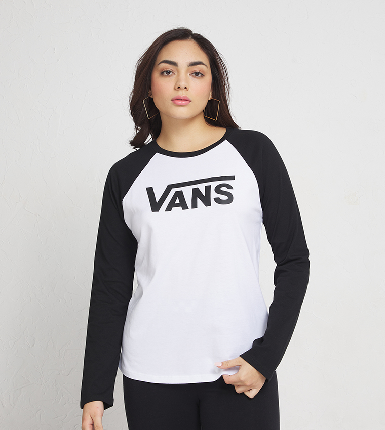 Buy Vans Logo Printed Long Sleeves T Shirt In White 6thStreet UAE