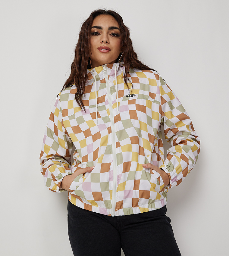 Yellow hot sale checkered windbreaker