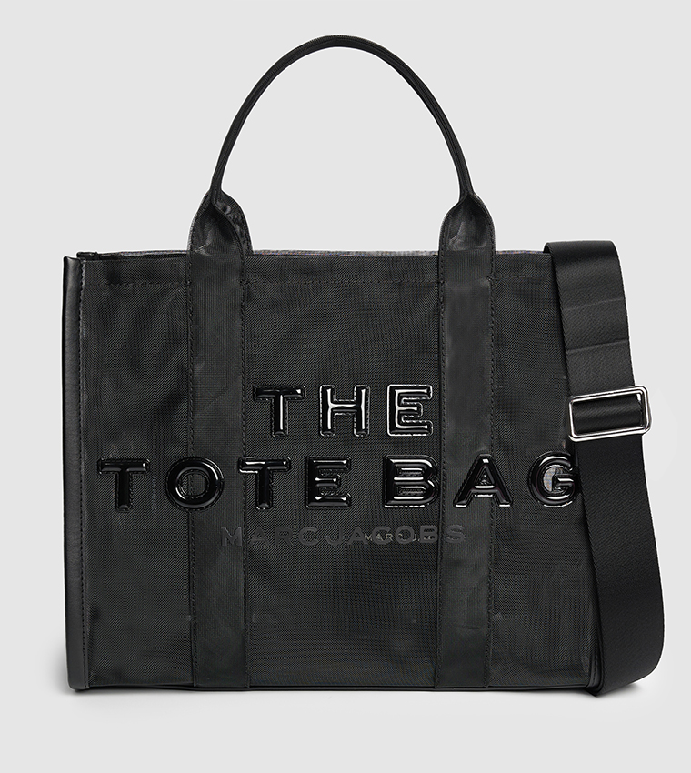 Appliqued Mesh Tote Bag