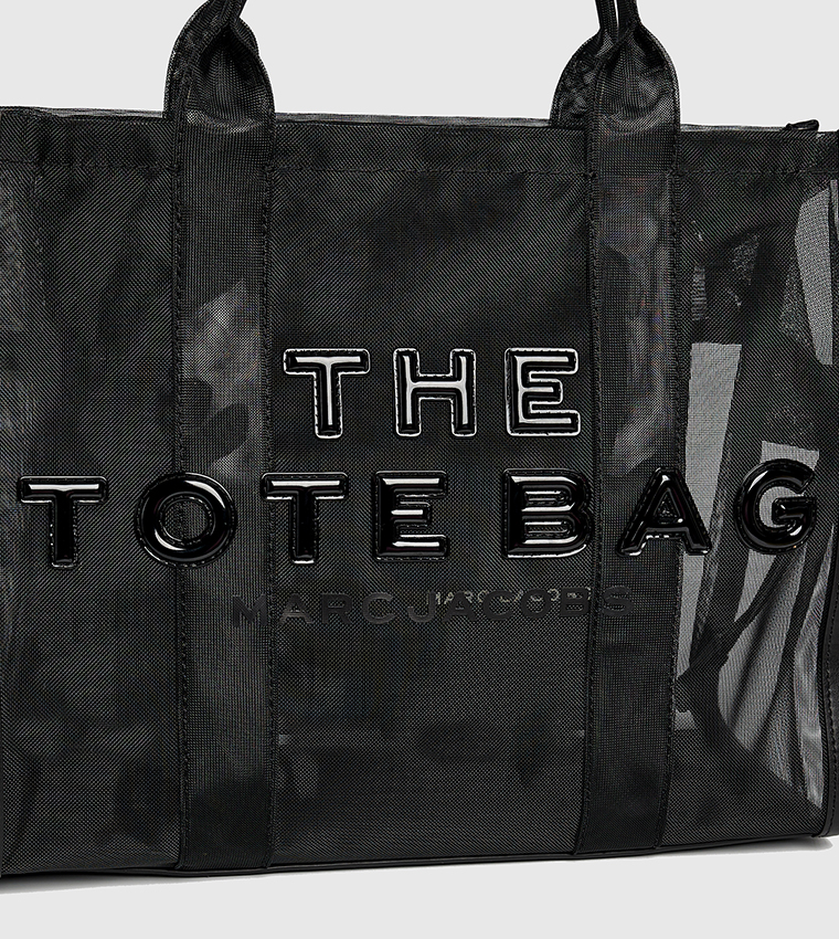 Appliqued Mesh Tote Bag