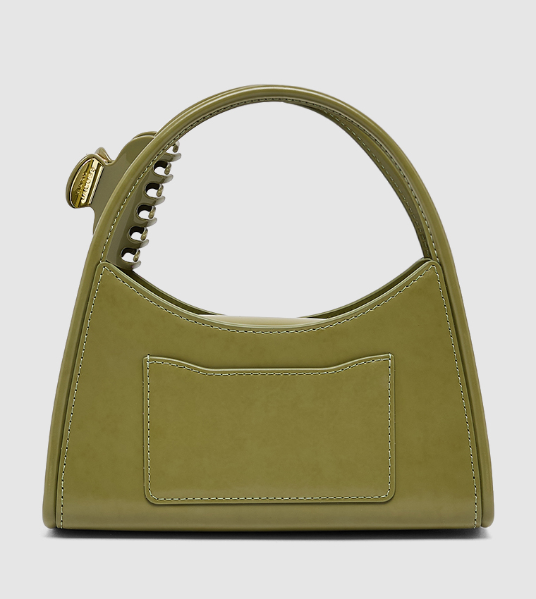 Textured Hobo Bag with Claw Clip