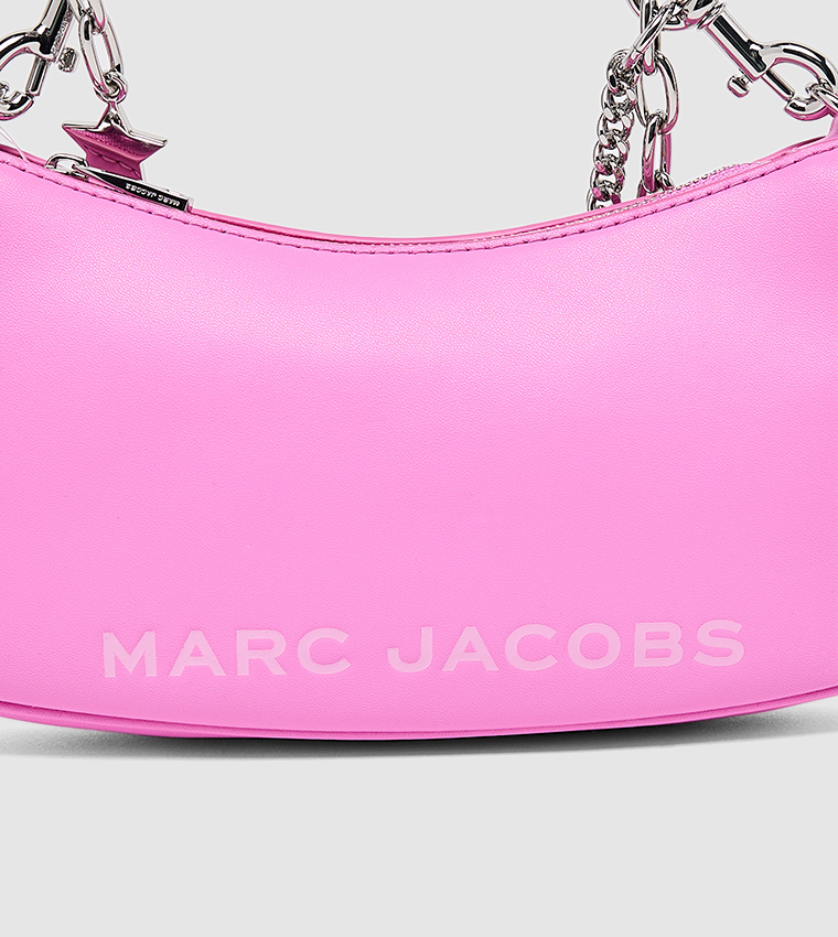 Logo Printed Shoulder Bag with Chain Detail 