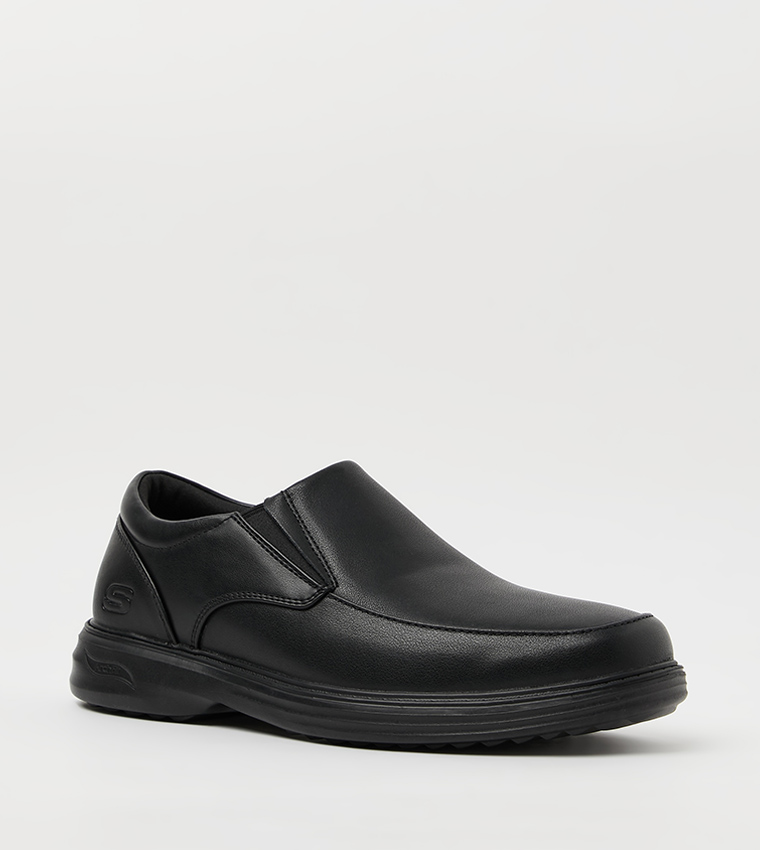 Buy Skechers ARCH FIT OGDEN Formal Slip On Shoes In Black | 6thStreet ...