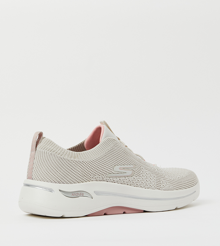 Buy Skechers GO WALK ARCH FIT Mesh Lace Up Walking Shoes In Taupe 6thStreet UAE