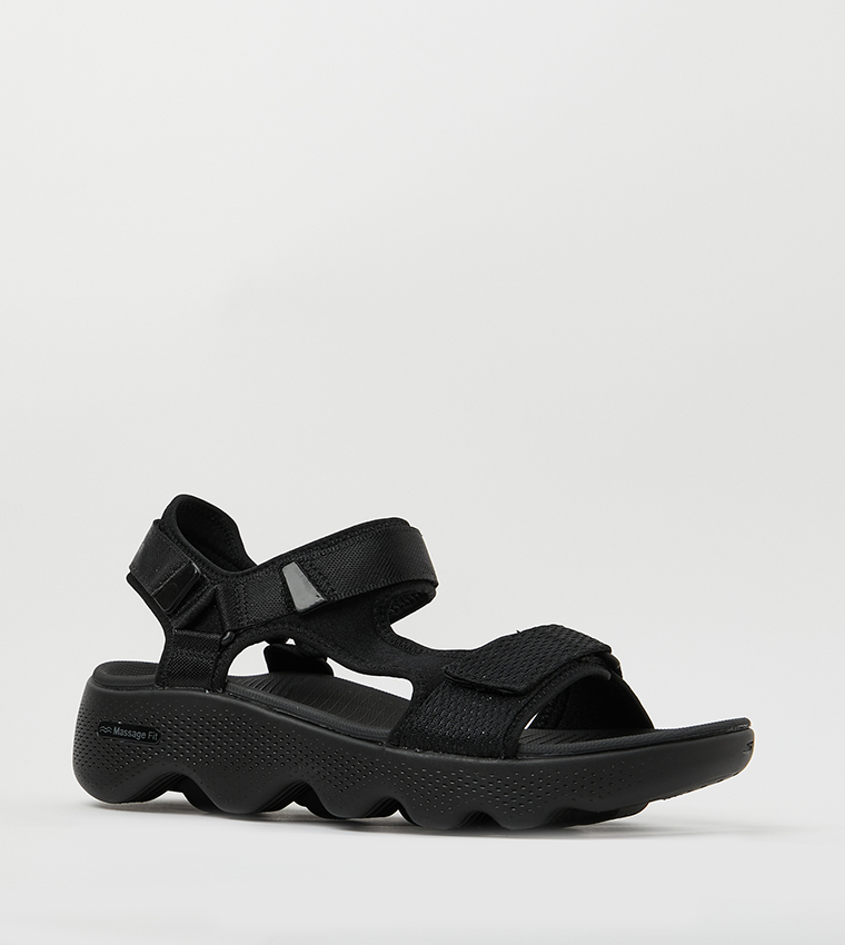 Monopol Køb basen Buy Skechers GO WALK Massage Fit Sandals In Black | 6thStreet UAE
