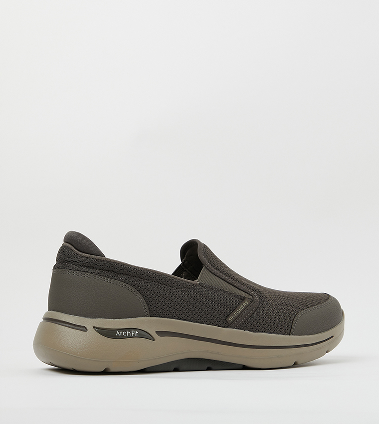 Buy Skechers GO WALK ARCH FIT Slip On Walking Shoes In Khaki ...