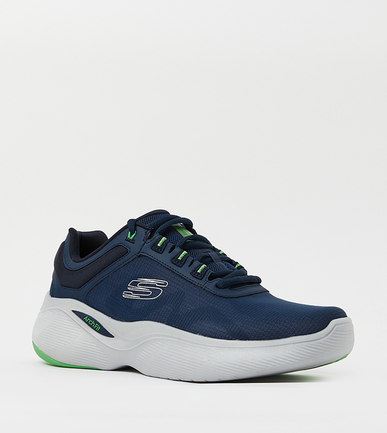 Buy Skechers ARCH FIT INFINITY Lace Up Running Shoes In Navy