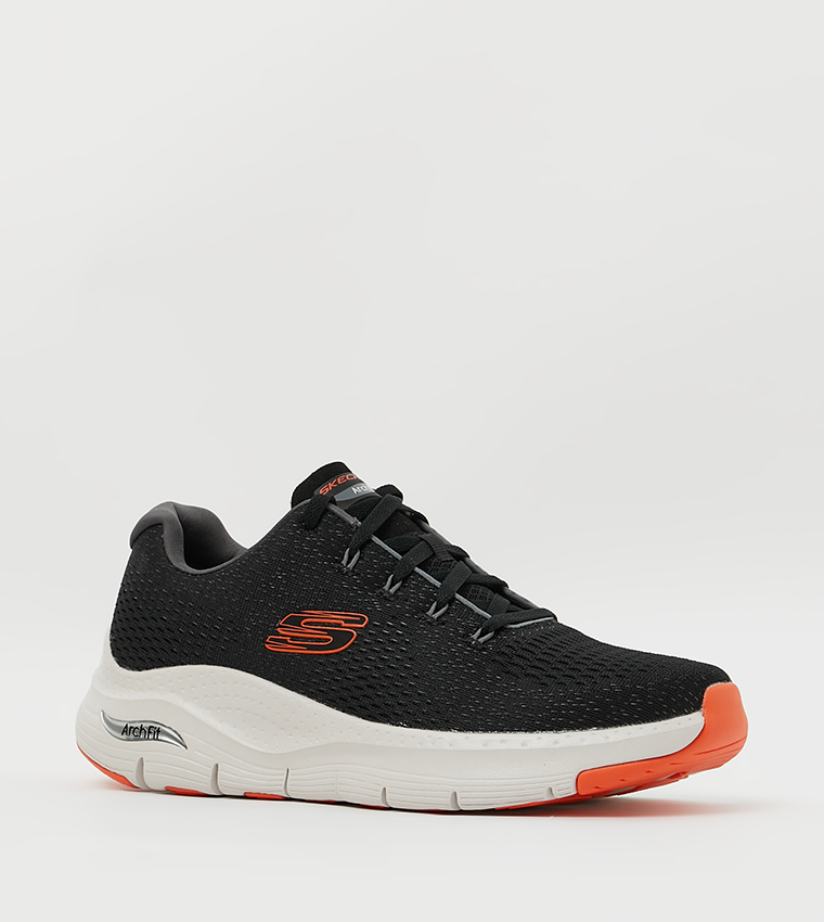 Orange and shop black running shoes