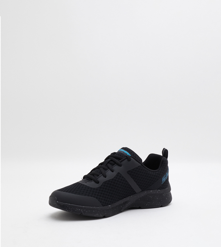 Buy Skechers MICROSPEC Mesh Detail Lace Up Shoes In Black | 6thStreet ...