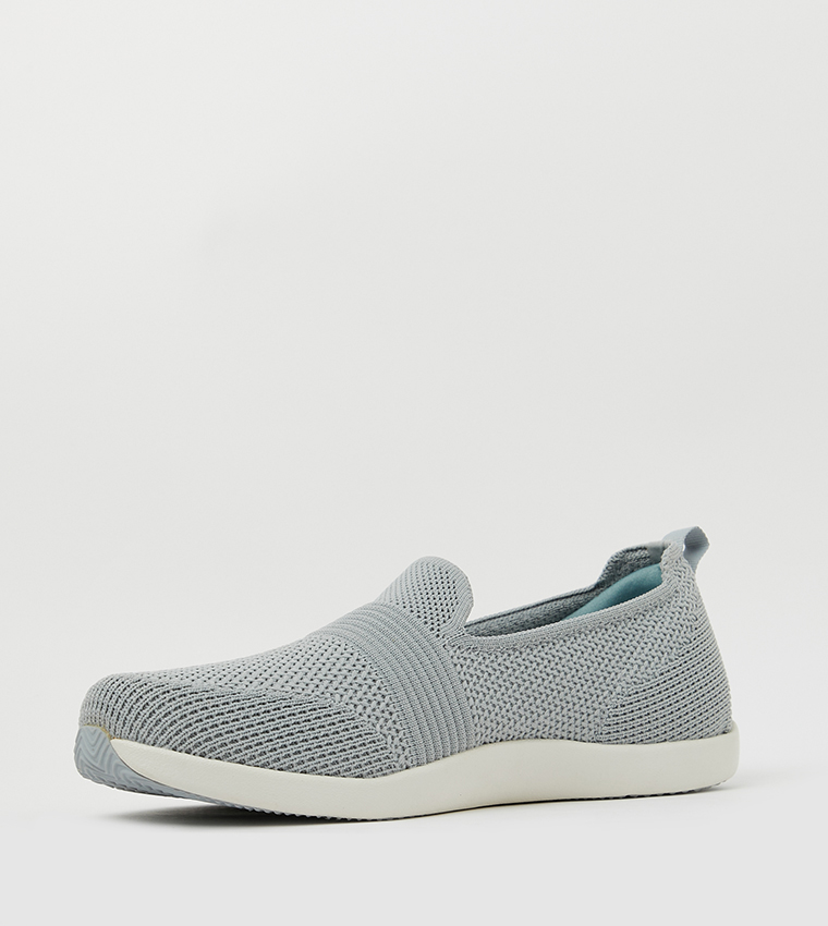 Buy Skechers ARCH FIT CHIC Slip On Walking Shoes In Gray | 6thStreet ...