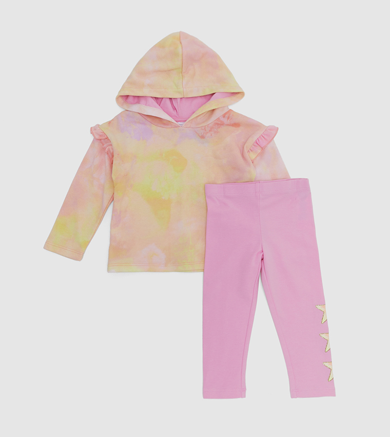 Tie & Dye Hooded 2-Piece Clothing Set