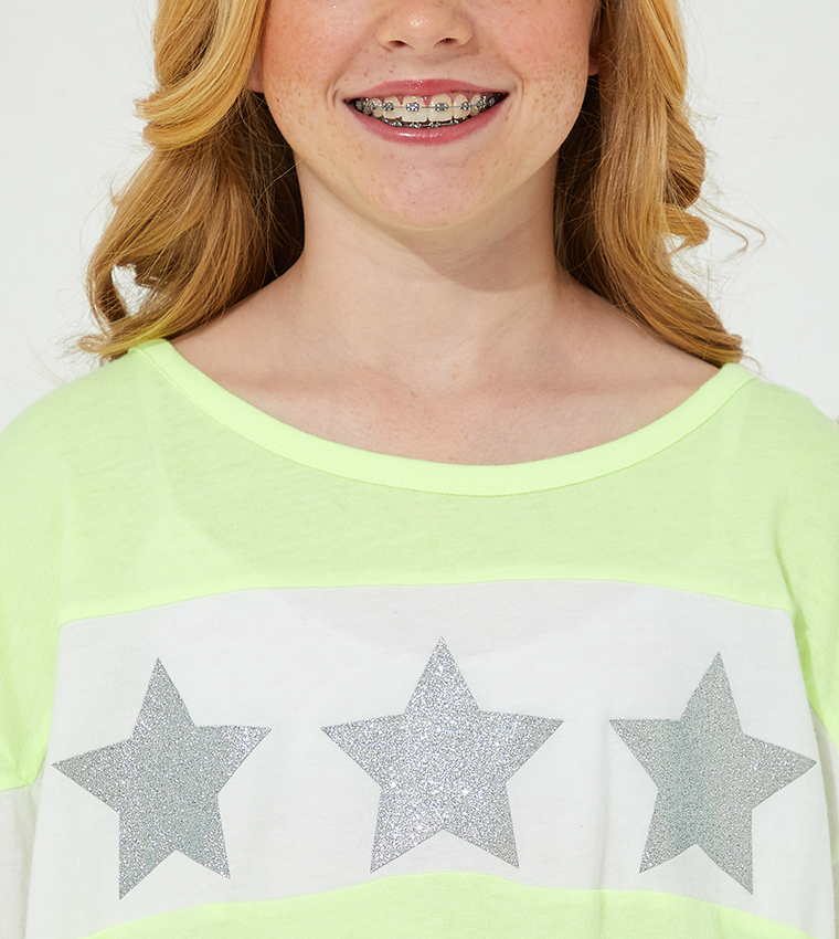 Star Printed Long Sleeves Active T-Shirt