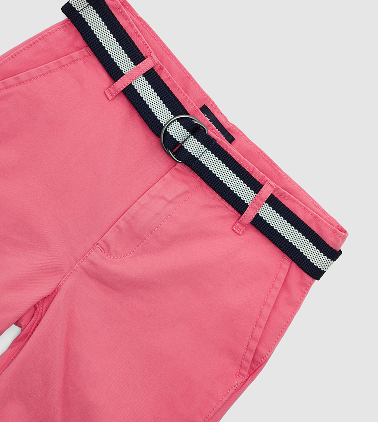 Boy's Belted Woven Chino Shorts