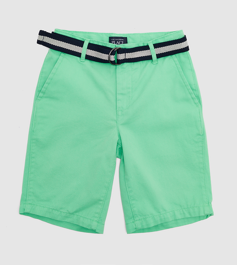 Boy's Belted Woven Chino Shorts