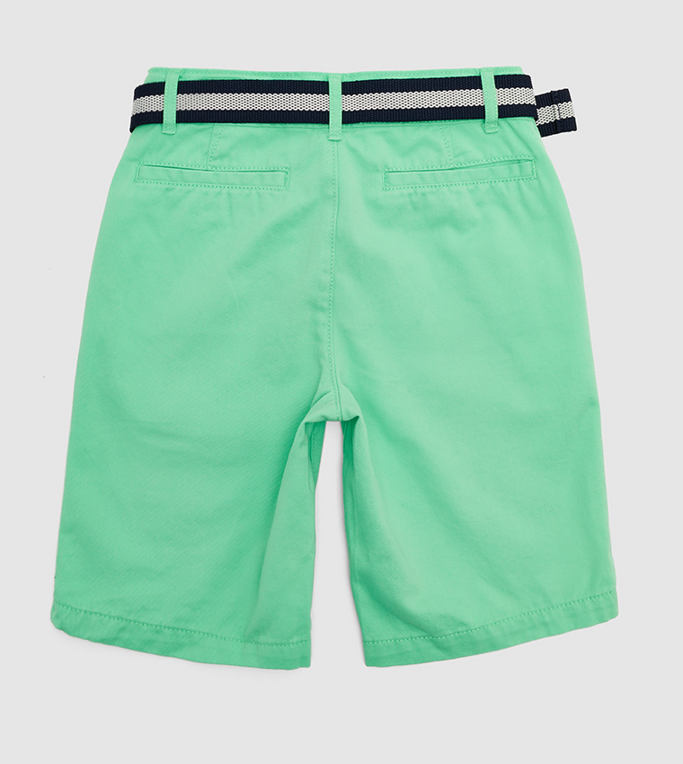 Boy's Belted Woven Chino Shorts