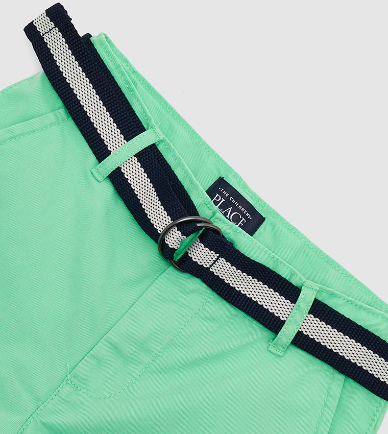 Boy's Belted Woven Chino Shorts