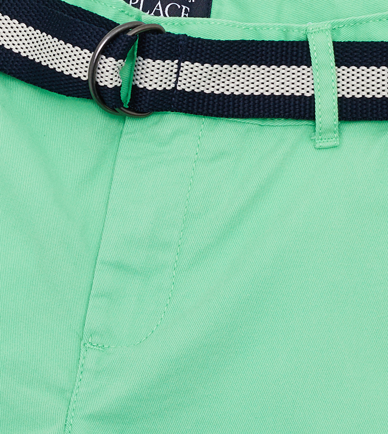 Boy's Belted Woven Chino Shorts