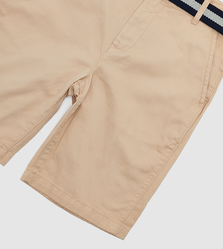 Boy's Belted Woven Chino Shorts