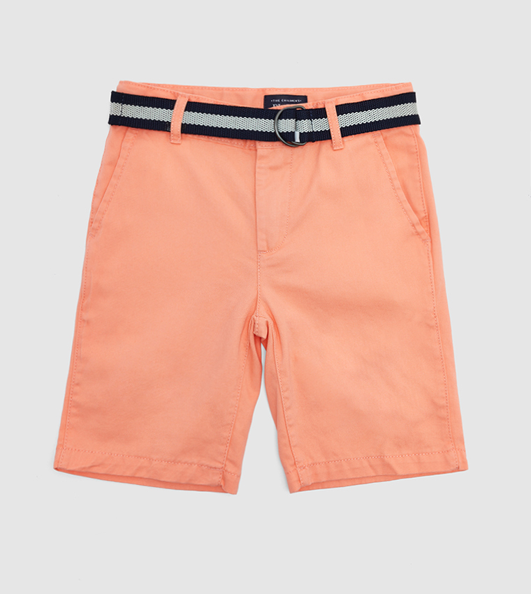 Boy's Belted Woven Chino Shorts