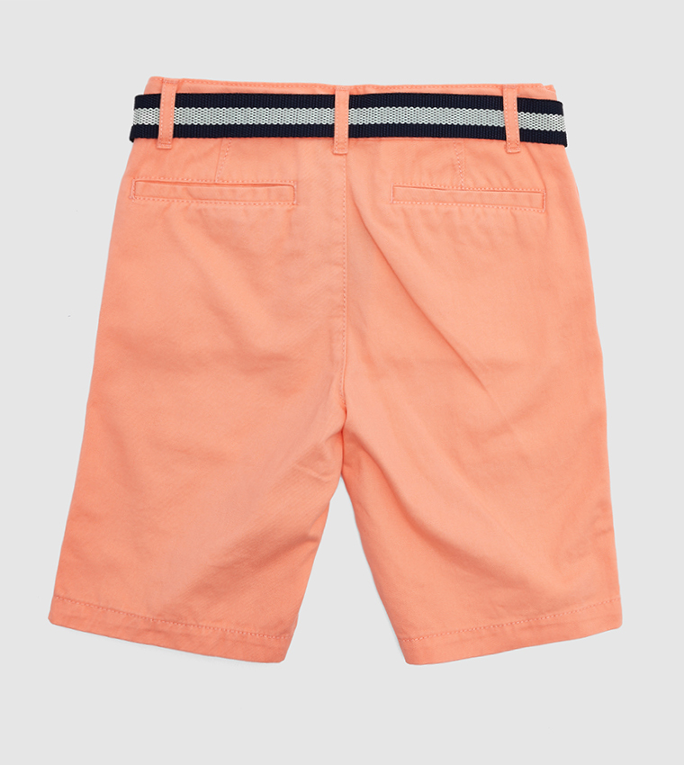 Boy's Belted Woven Chino Shorts