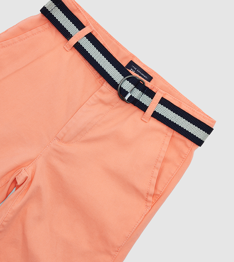 Boy's Belted Woven Chino Shorts