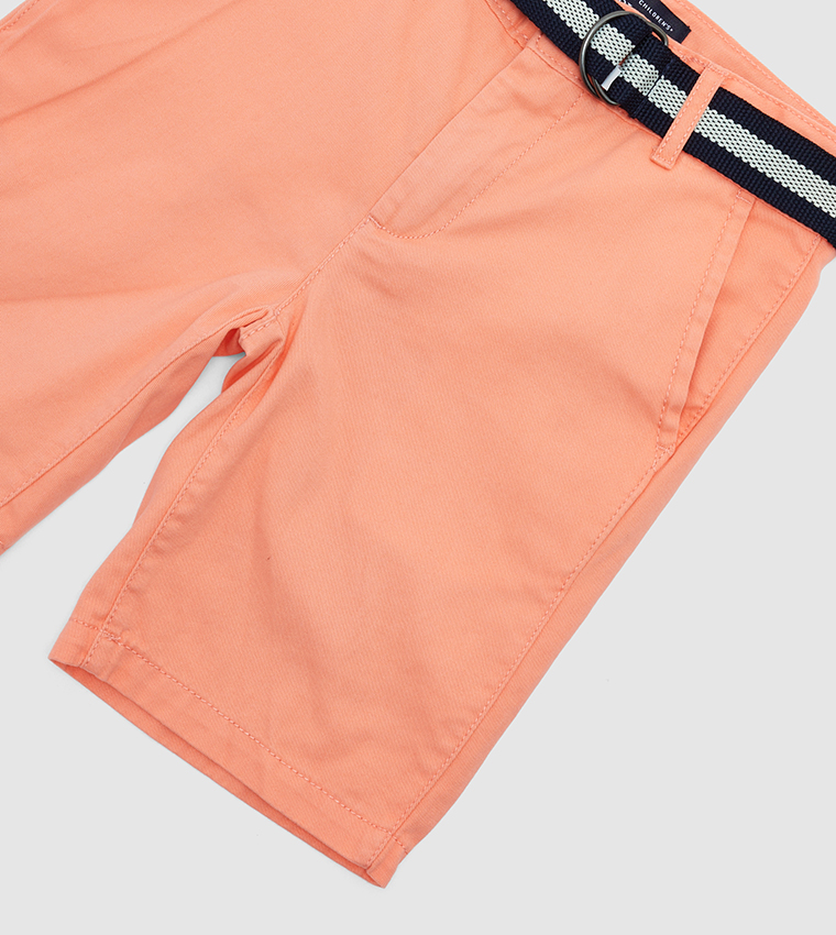 Boy's Belted Woven Chino Shorts