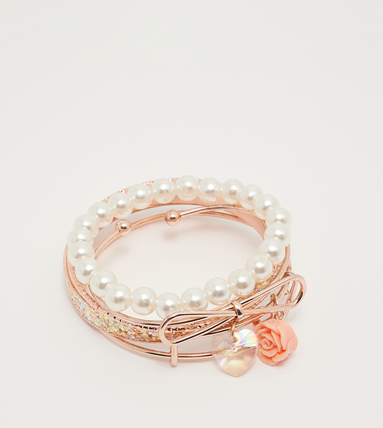 5-Pack Charm Bangle Bracelets