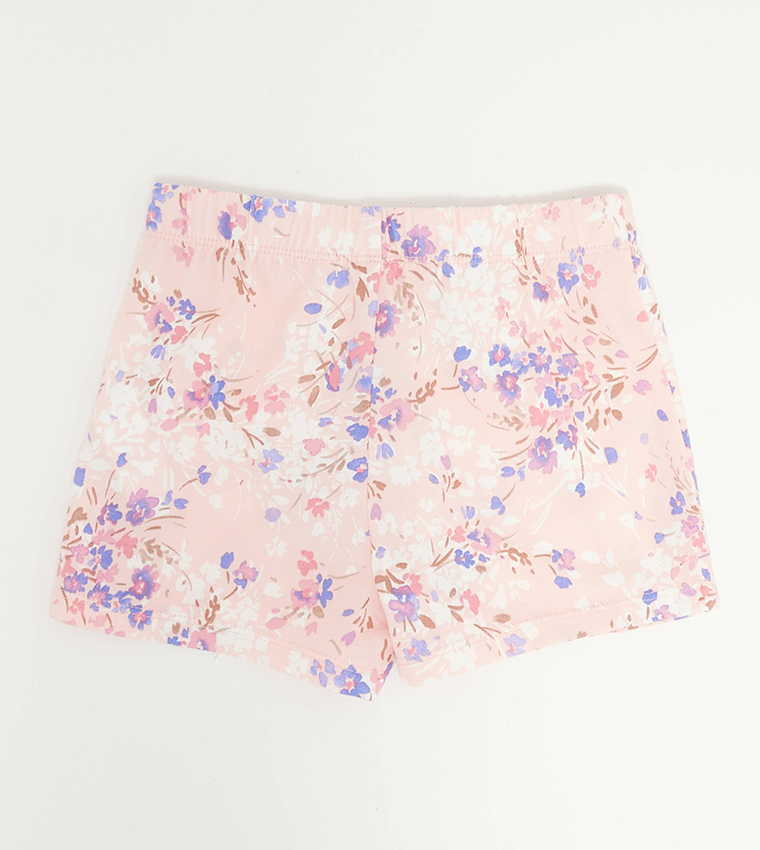 Floral Print Drawstring Waist Shorts