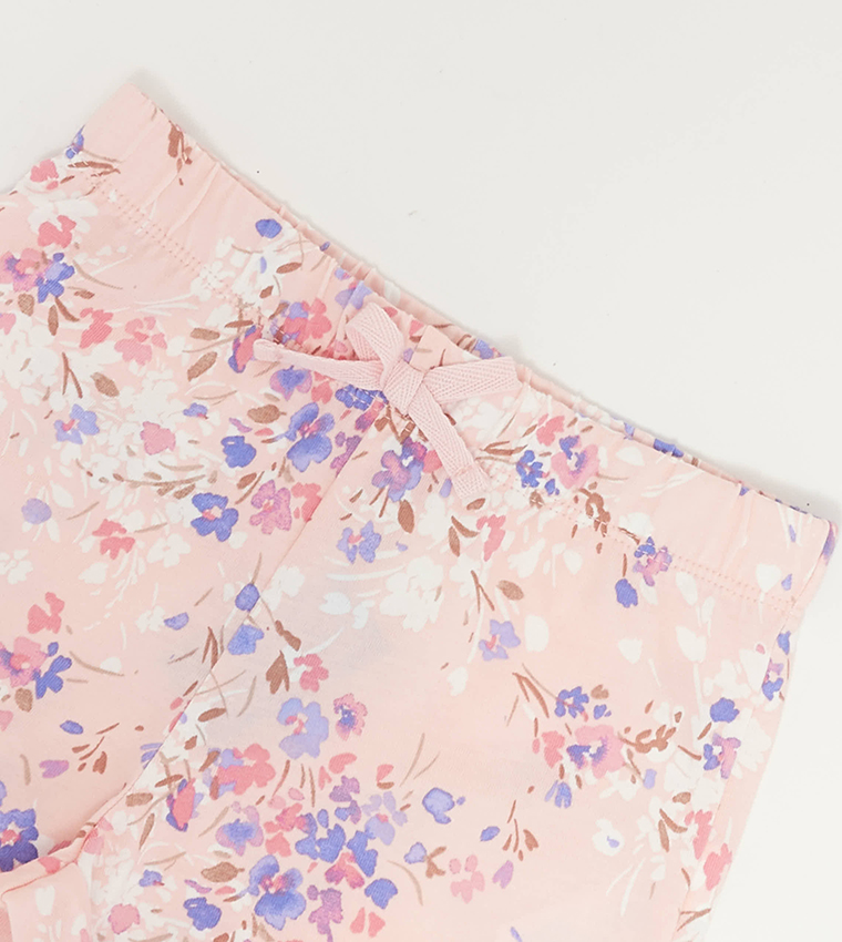 Floral Print Drawstring Waist Shorts