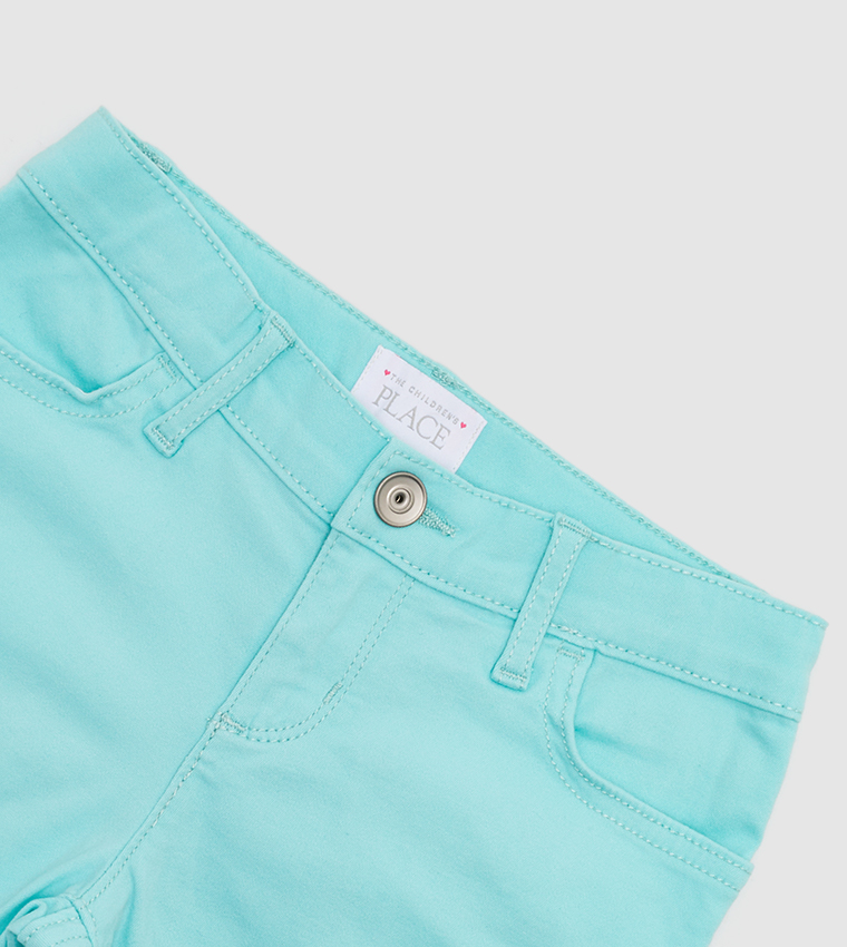 Girl's Roll Cuff Twill Woven Skimmer Shorts