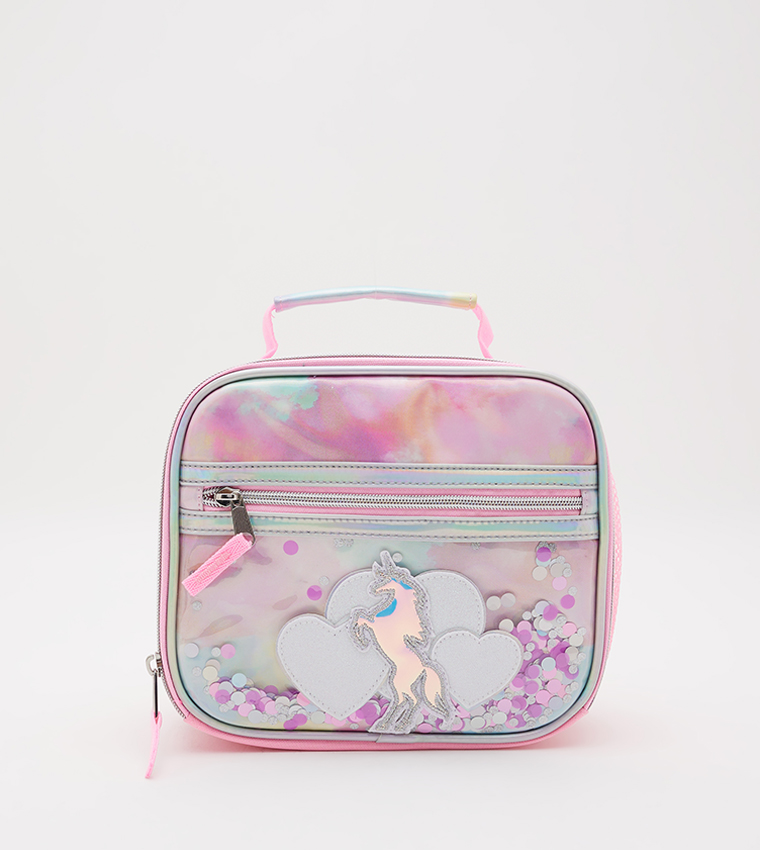 Girls Confetti Shaker Unicorn Lunchbox