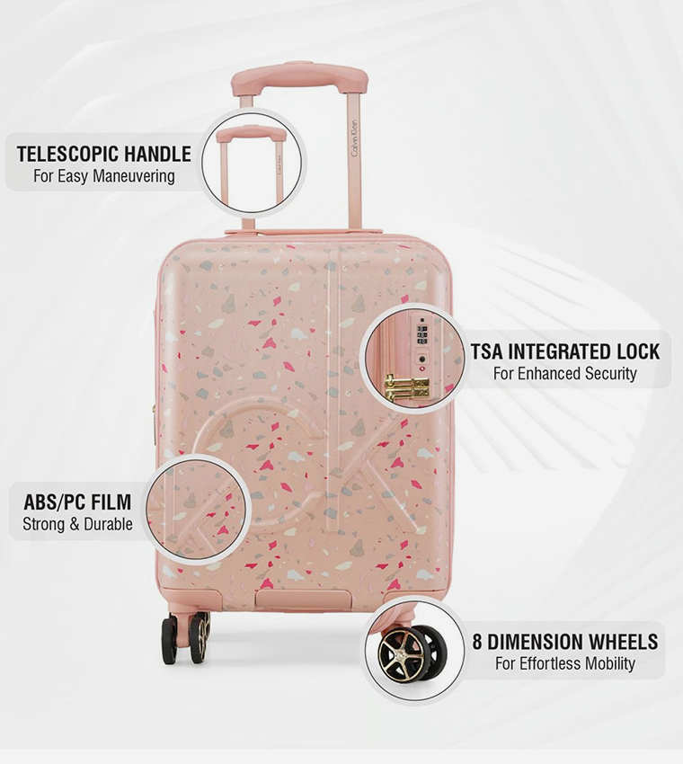 TERRAZZO ISLAND Small Printed Hardshell Trolley Bag, 37cm