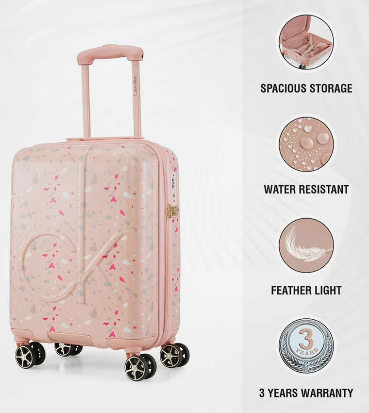 TERRAZZO ISLAND Small Printed Hardshell Trolley Bag, 37cm