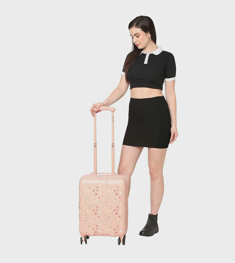 TERRAZZO ISLAND Small Printed Hardshell Trolley Bag, 37cm