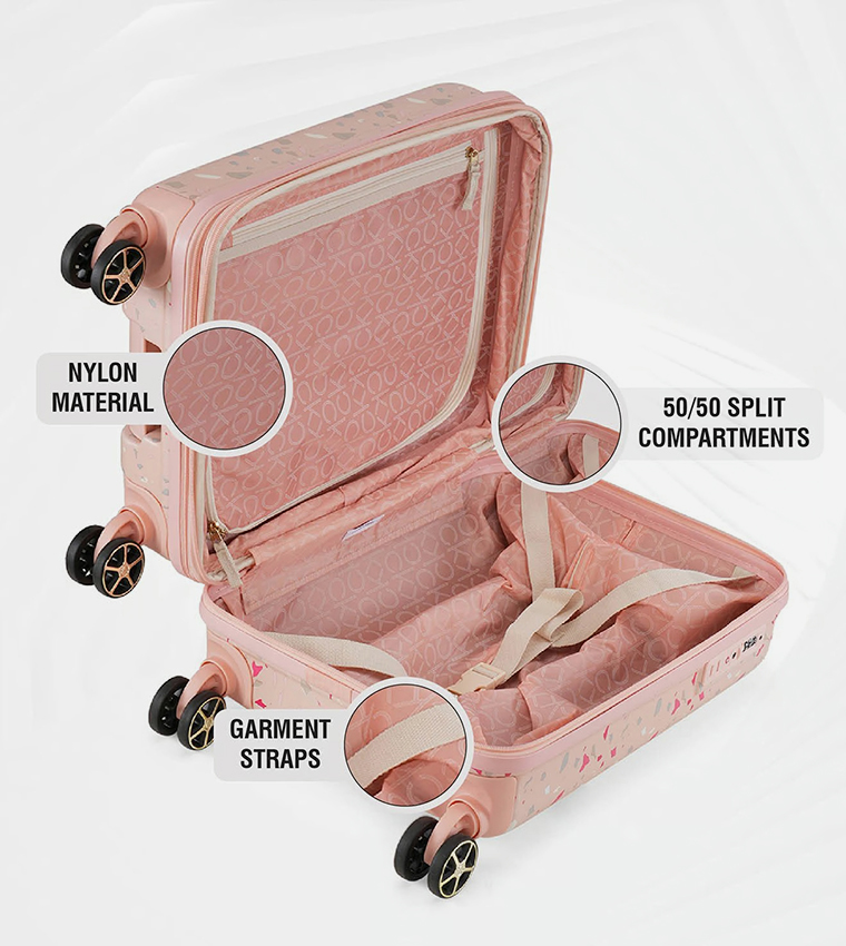 TERRAZZO ISLAND Small Printed Hardshell Trolley Bag, 37cm