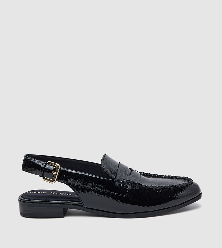 BIRDIE Glossy Slingback Loafers
