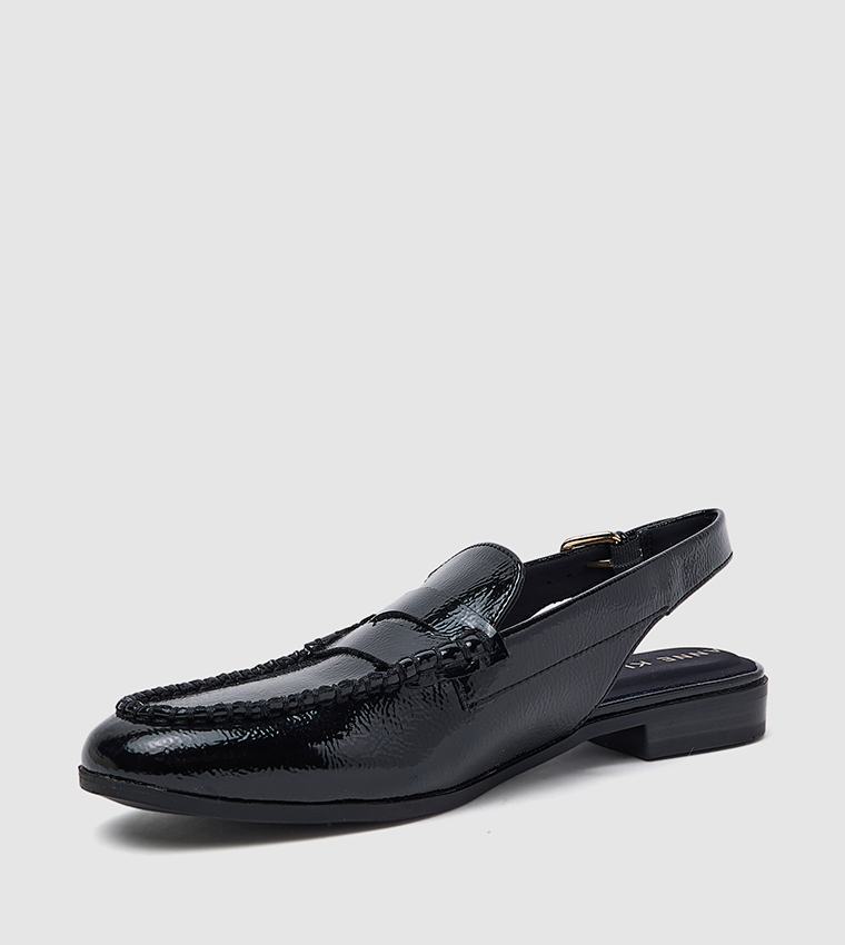 BIRDIE Glossy Slingback Loafers