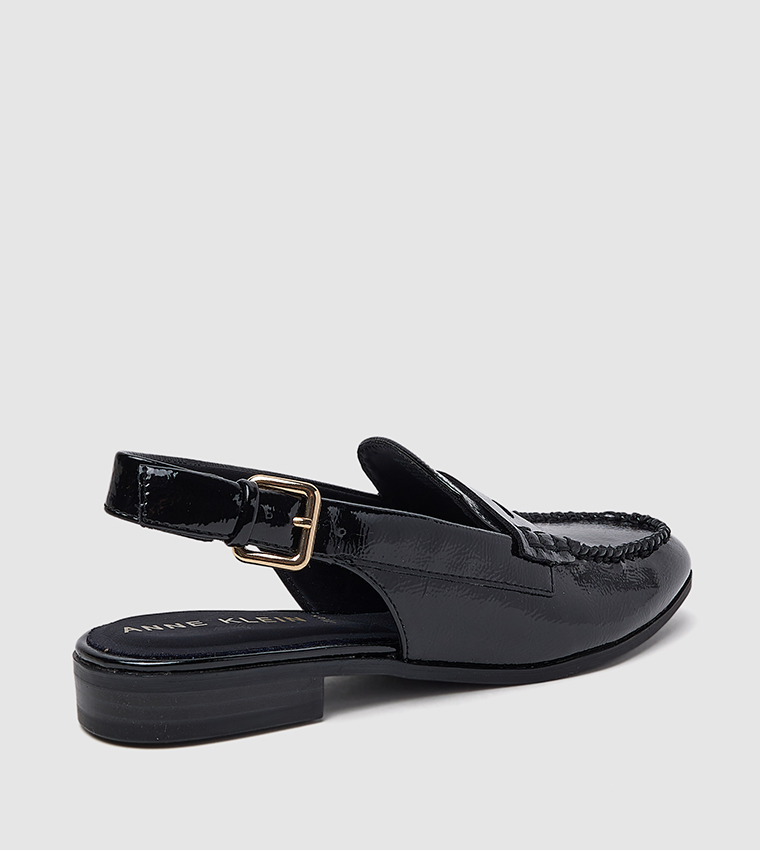 BIRDIE Glossy Slingback Loafers