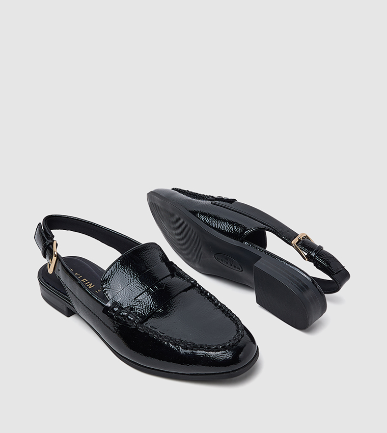 BIRDIE Glossy Slingback Loafers