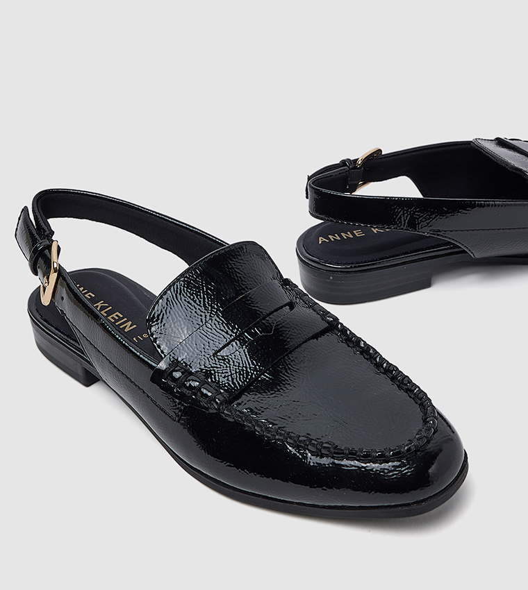 BIRDIE Glossy Slingback Loafers