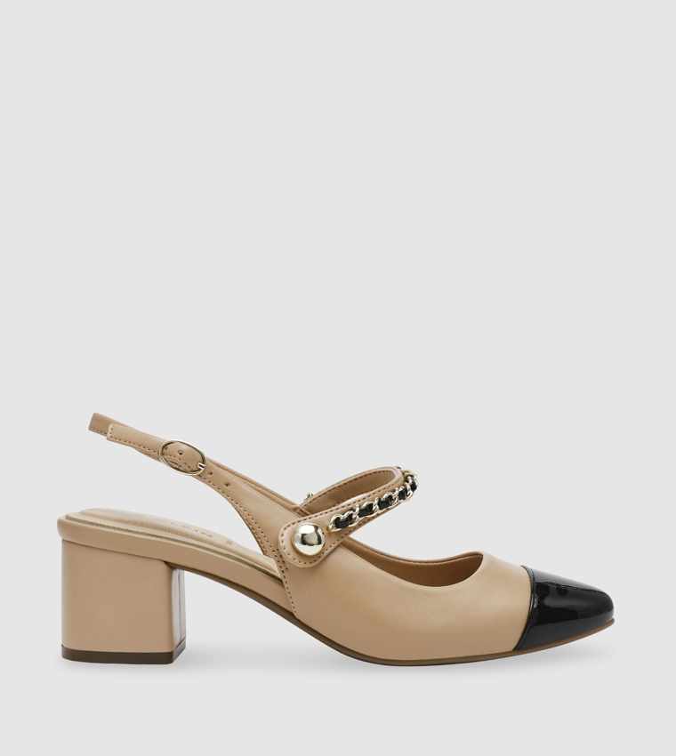 PADOVA Block Heel Slingback Mary Jane Pumps