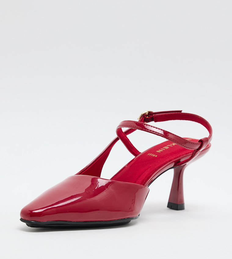 COSMO Glossy Ankle Strap Pumps