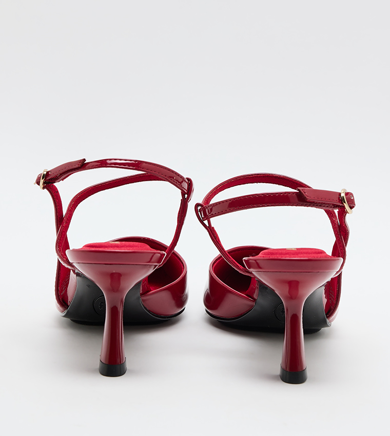 COSMO Glossy Ankle Strap Pumps