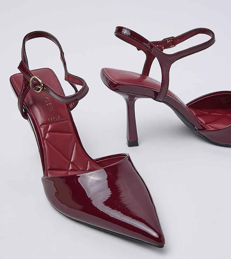 IBARAA Glossy Ankle Strap Pumps